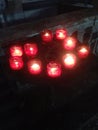 Series of votive candles in a church Royalty Free Stock Photo