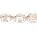 A series of wavy brown lines create an abstract waveform pattern on a white Royalty Free Stock Photo
