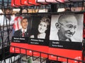 Series of world dignitaries Barack Obama, Princess Diana and Gandhi