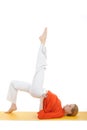 Series or yoga photos.woman doing yoga pose