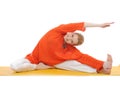 Series or yoga photos.young woman streching