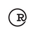Serif letter R circle design vector