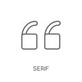 Serif linear icon. Modern outline Serif logo concept on white ba Royalty Free Stock Photo