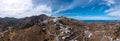 Serifos island, Greece, Cyclades. Panoramic aerial drone view of Chora town Royalty Free Stock Photo