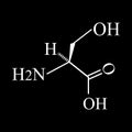 Serine amino acid. Chemical molecular formula Serine amino acid. Vector illustration on isolated background