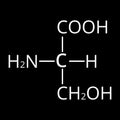 Serine amino acid. Chemical molecular formula Serine amino acid. Vector illustration on isolated background