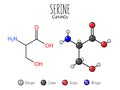 Serine amino acid representation. Royalty Free Stock Photo