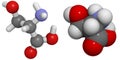 Serine (Ser, S) molecule Royalty Free Stock Photo