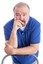 Serious Adult Man Leaning Against the Chair Royalty Free Stock Photo