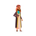 serious arabian man with book standing in bookstore line cartoon vector