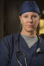 Serious Attractive Female Doctor or Nurse Portrait Royalty Free Stock Photo