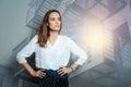 Serious attractive woman thinking about work Royalty Free Stock Photo