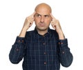 Serious bald man thinking about a problem Royalty Free Stock Photo