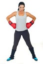 Serious boxer woman Royalty Free Stock Photo