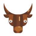 Serious bull face emoji, neutral concerned cow icon isolated sign Royalty Free Stock Photo