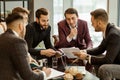 Serious business people hold meeting in office Royalty Free Stock Photo