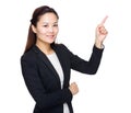 Serious business woman finger point up Royalty Free Stock Photo