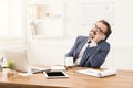 Serious businessman having phone talk Royalty Free Stock Photo