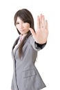 Serious businesswoman making stop sign Royalty Free Stock Photo