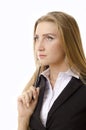 Serious Businesswoman Thinking Royalty Free Stock Photo