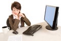 Serious Businesswoman Working at her Desk Royalty Free Stock Photo