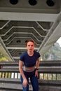 Serious Confident Runner Woman Is Getting Ready To Run, Preparing, Looking Forward Royalty Free Stock Photo