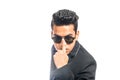 Serious and cool business man wearing sunglasses Royalty Free Stock Photo