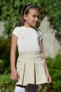 Serious Cute Philippina Female Child Standing