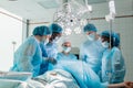 Serious doctors has finished to perfor difficult surgery, they are resting Royalty Free Stock Photo