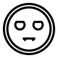 Serious emoji icon, outline style Royalty Free Stock Photo