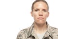Serious female airman