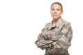 Serious female airman