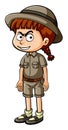 Serious girl in safari outfit