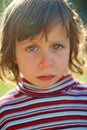 Serious girl in sunlight Royalty Free Stock Photo