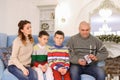 Head of family, father and husband distributes family budget bet Royalty Free Stock Photo