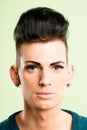 serious man portrait real people high definition green background Royalty Free Stock Photo