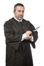 Serious male judge writing Royalty Free Stock Photo