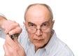 Serious man in glasses with Screwdriver Royalty Free Stock Photo