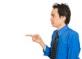 Serious man, pointing with index finger at someone Royalty Free Stock Photo