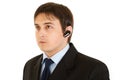 Serious modern businessman with handsfree