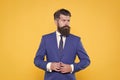 Serious motivated entrepreneur. Business people. Challenge everything. Confident businessman handsome bearded man in Royalty Free Stock Photo