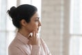 Serious pensive office employee thinking over work challenge Royalty Free Stock Photo