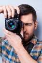 Serious photographer. Royalty Free Stock Photo