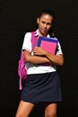 Serious Pretty Girl Student Wearing Uniform Royalty Free Stock Photo