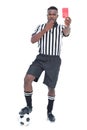 Serious referee showing red card Royalty Free Stock Photo