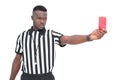 Serious referee showing red card Royalty Free Stock Photo