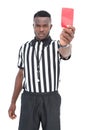 Serious referee showing red card Royalty Free Stock Photo