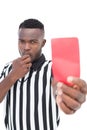 Serious referee showing red card Royalty Free Stock Photo