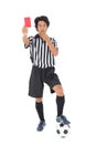 Serious referee showing red card Royalty Free Stock Photo