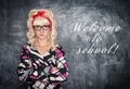 Serious retro teacher in glasses Royalty Free Stock Photo